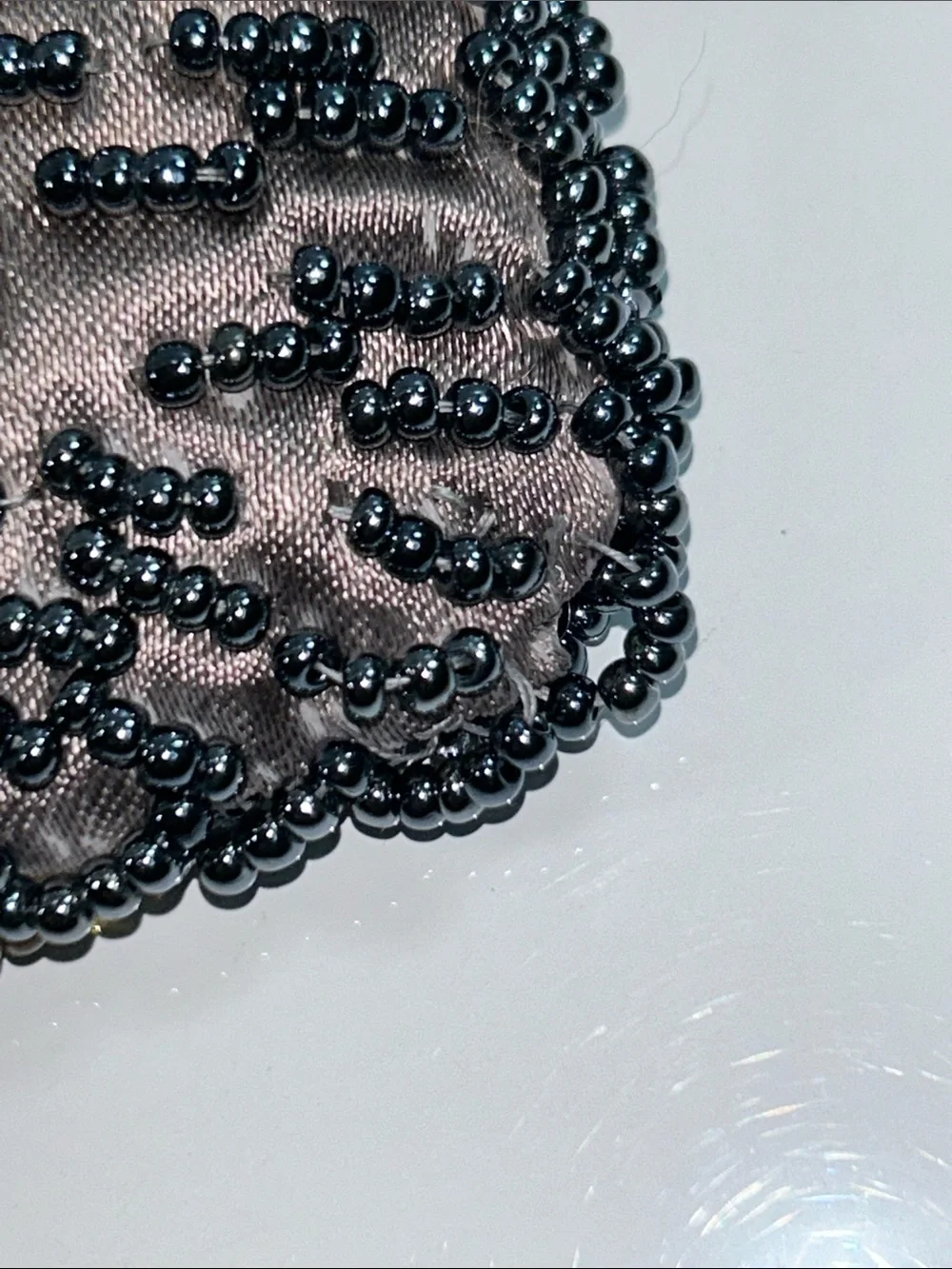 Vintage Handmade Beaded Evening Clutch Shoulder Bag With Chain Handle
